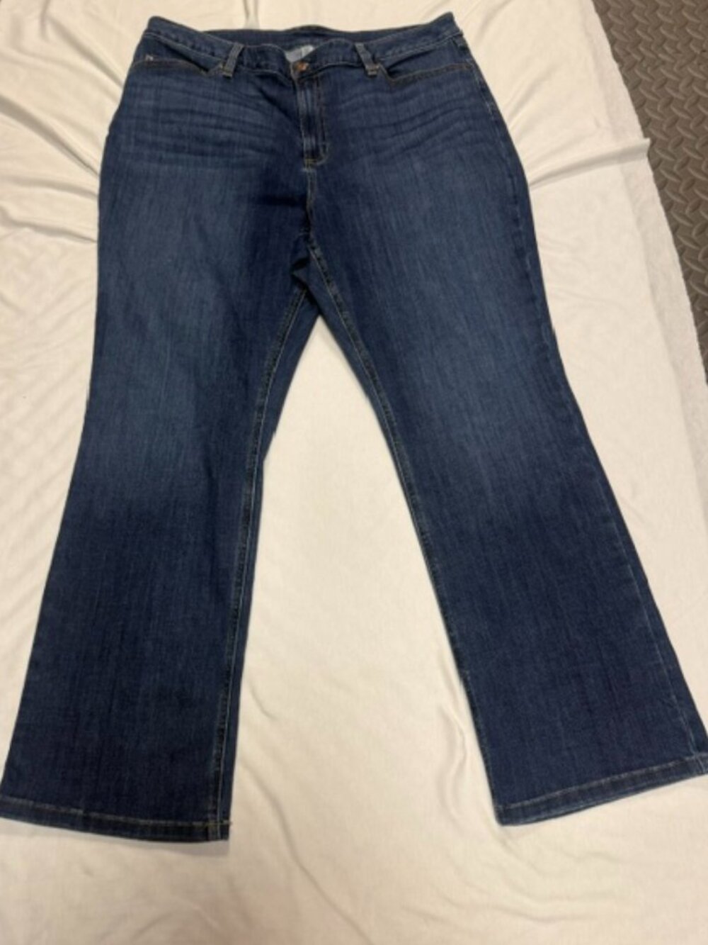 LL Bean Jeans 18W Womens BeanFlex Bootcut Cotton Blue Denim Comfort Stretch
